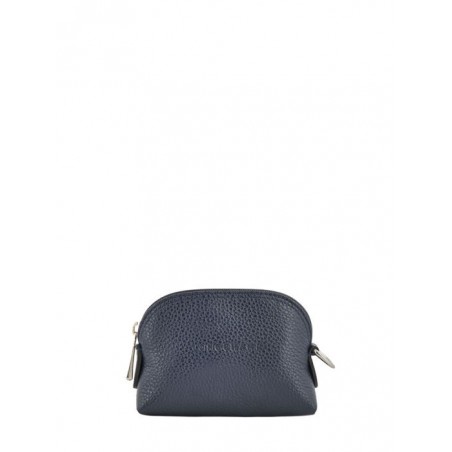 Porte-monnaie zippé Le Foulonné cuir LONGCHAMP Navy