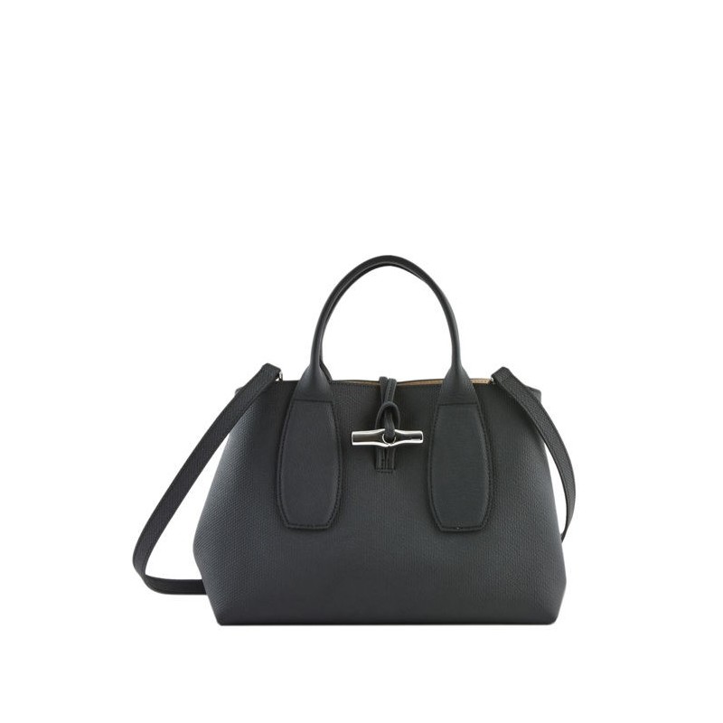 Sac porté main M Roseau cuir LONGCHAMP Noir