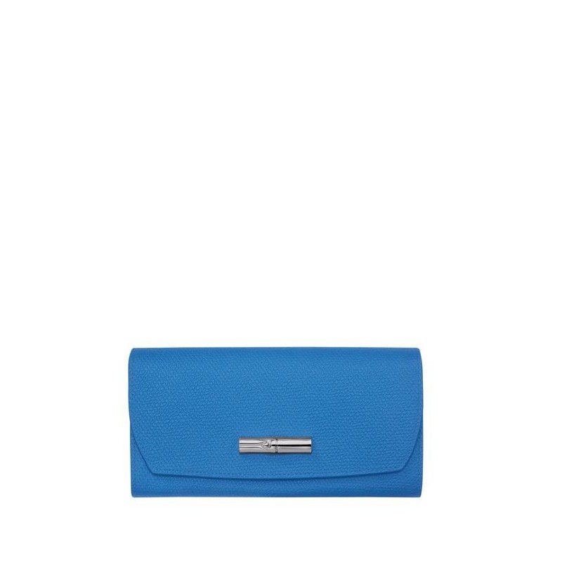 Portefeuille à rabat Roseau cuir LONGCHAMP Cobalt