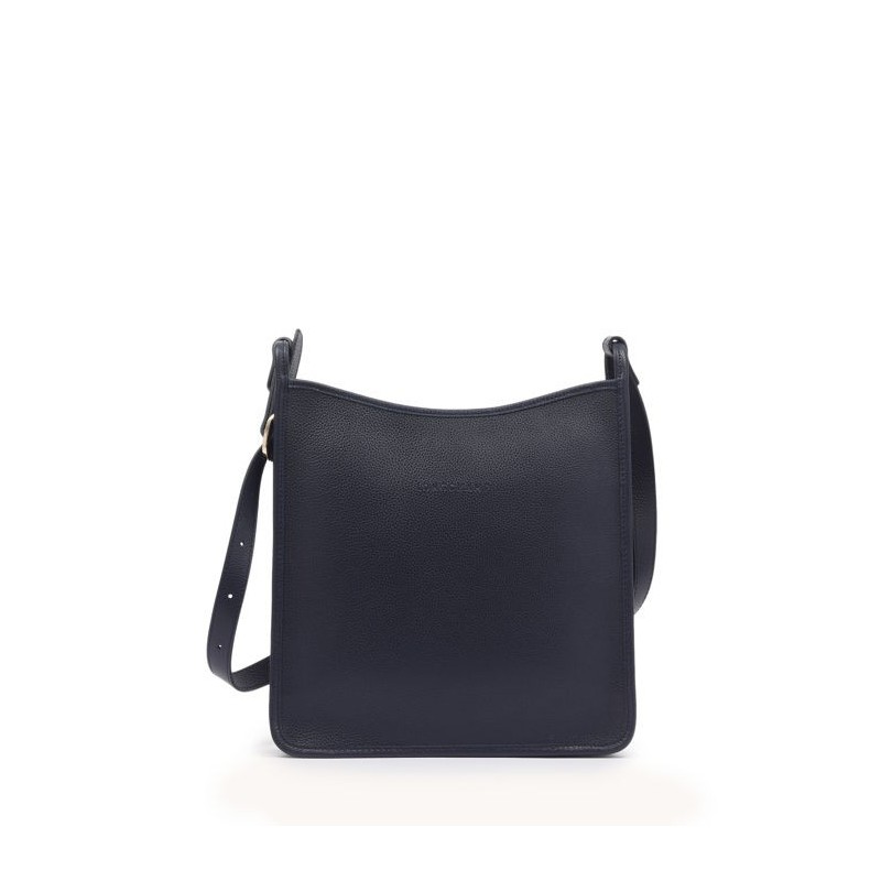 Sac porté travers zippé L Le Foulonné cuir LONGCHAMP Navy