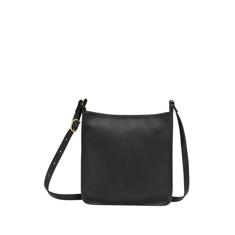 Sac porté travers zippé L Le Foulonné cuir LONGCHAMP Noir