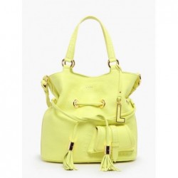 Sac seau M Premier flirt cuir LANCEL Citron vert