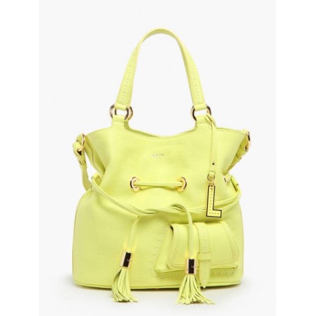 Sac seau M Premier flirt cuir LANCEL Citron vert