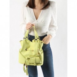 Sac seau M Premier flirt cuir LANCEL Citron vert