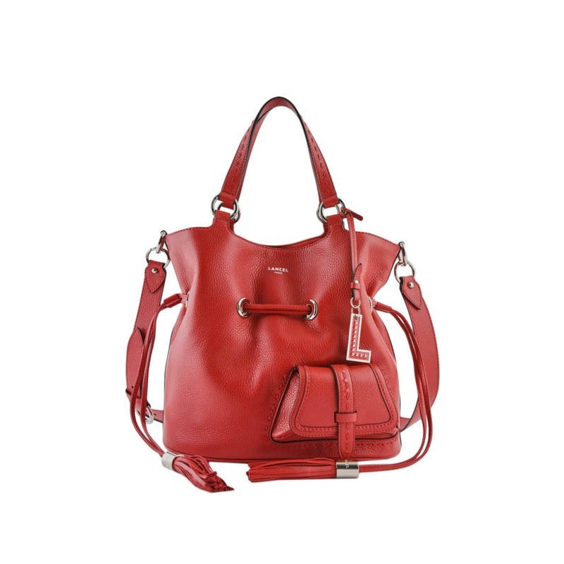 Sac seau M Premier flirt cuir LANCEL Rouge lancel