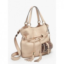 Sac seau M Premier Flirt Python cuir LANCEL Cappuccino doré