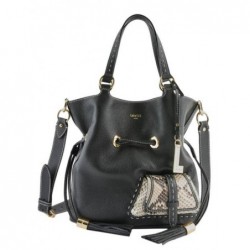 Sac seau M Premier Flirt Python cuir LANCEL Noir roccia