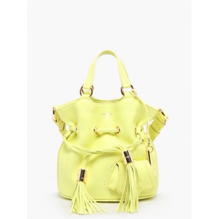 Sac seau S Premier Flirt cuir LANCEL Citron vert