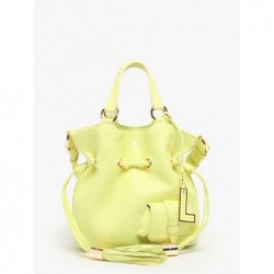 Sac seau S Premier Flirt cuir LANCEL Citron vert