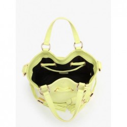 Sac seau S Premier Flirt cuir LANCEL Citron vert