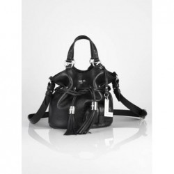 Sac seau S Premier Flirt cuir LANCEL Noir nickel