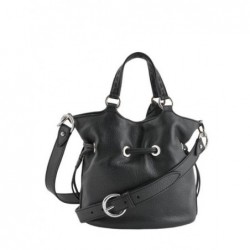 Sac seau S Premier Flirt cuir LANCEL Noir nickel