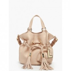 Sac seau S Premier Flirt cuir LANCEL Cappuccino doré