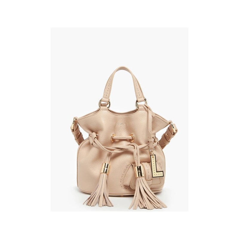 Sac seau S Premier Flirt cuir LANCEL Cappuccino doré