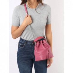 Sac seau S Ninon cuir LANCEL Cerise citrouille