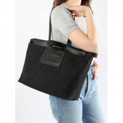 Sac cabas Camille Jacquard et cuir LANCEL Noir