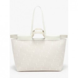 Sac cabas Camille Jacquard et cuir LANCEL Neige