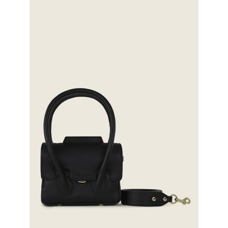 Mini Sac à Main Cuir Noir Femme Colette Xs Art DéCo Noir