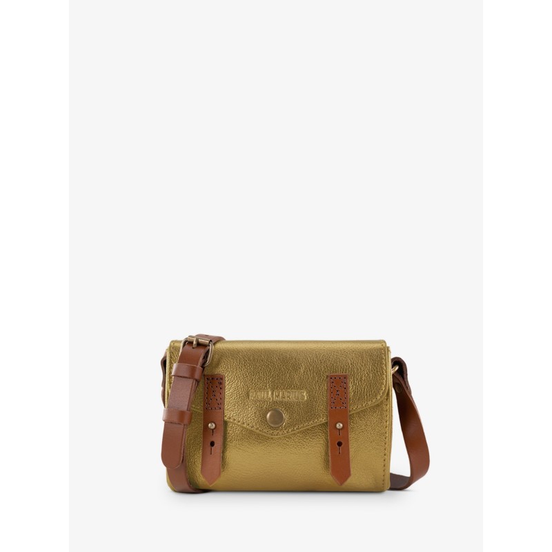 Mini Sac BandoulièRe Cuir Doré Femme Lemini Indispensable Bronze