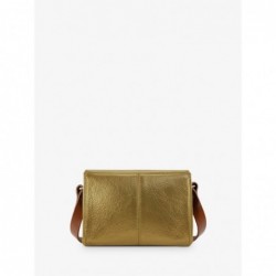 Mini Sac BandoulièRe Cuir Doré Femme Lemini Indispensable Bronze