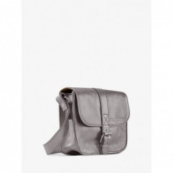 Petit Sac BandoulièRe Cuir Argenté Femme L'Essentiel Acier