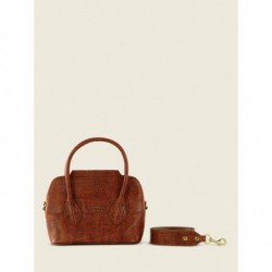 Mini Sac à Main Cuir Marron Femme