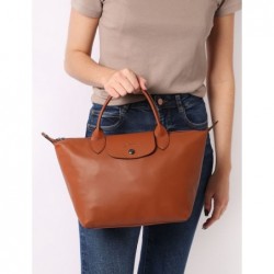 Sac porté main S Le Pliage Xtra cuir LONGCHAMP Cognac