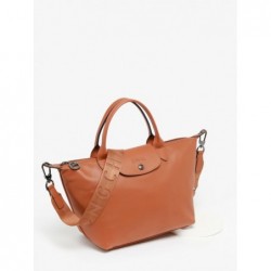 Sac porté main S Le Pliage Xtra cuir LONGCHAMP Cognac