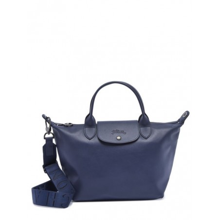 Sac porté main S Le Pliage Xtra cuir LONGCHAMP Navy