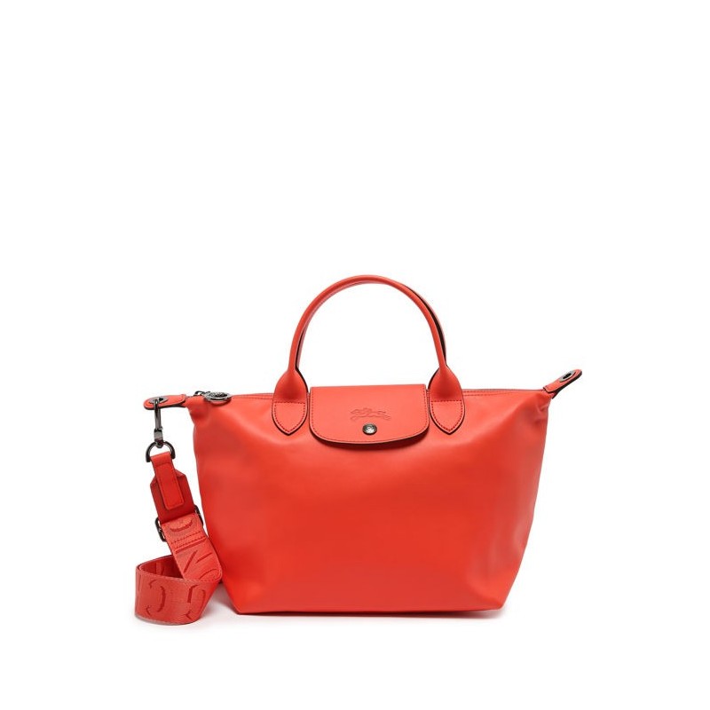 Sac porté main S Le Pliage Xtra cuir LONGCHAMP Orange