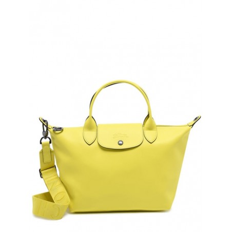 Sac porté main S Le Pliage Xtra cuir LONGCHAMP Citron