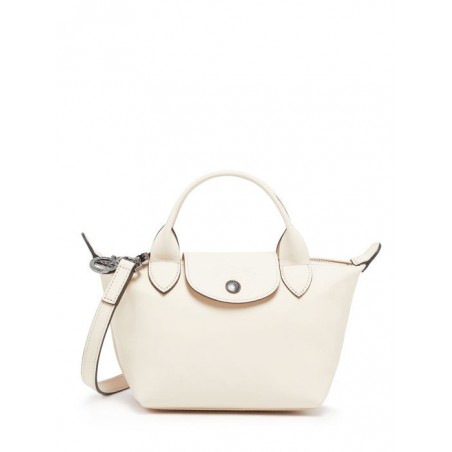 Sac XS Le Pliage Xtra cuir LONGCHAMP Ecru