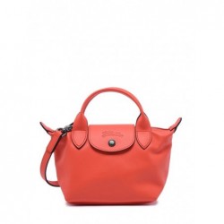 Sac XS Le Pliage Xtra cuir LONGCHAMP Orange