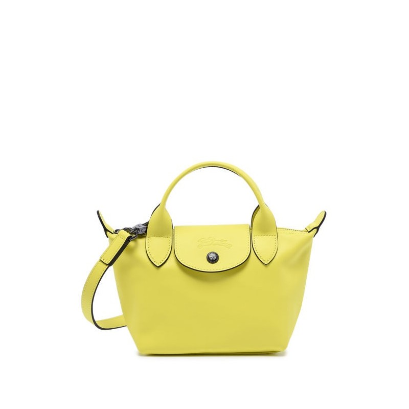 Sac XS Le Pliage Xtra cuir LONGCHAMP Citron