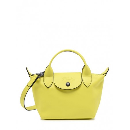 Sac XS Le Pliage Xtra cuir LONGCHAMP Citron