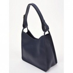 Sac porté épaule Le Foulonné cuir LONGCHAMP Navy