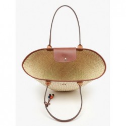 Panier XL Le Panier Pliage Tressé LONGCHAMP Brun