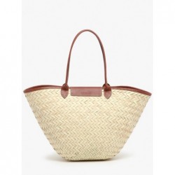 Panier XL Le Panier Pliage Tressé LONGCHAMP Brun