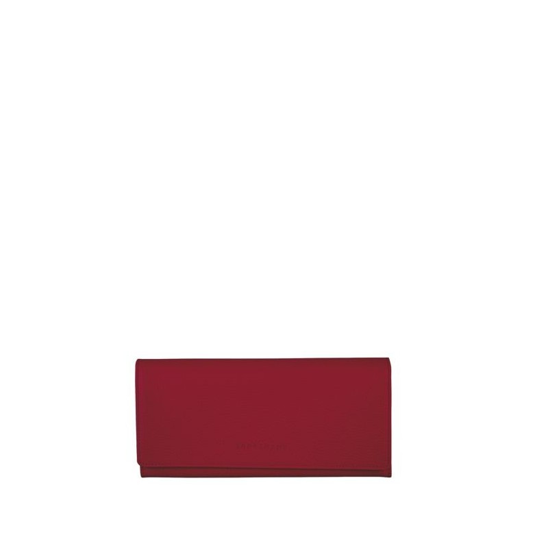 PORTE MONNAIE cuir le foulonné LONGCHAMP Rouge