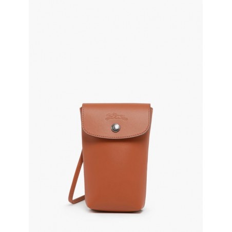 Étui téléphone Le Pliage Xtra cuir LONGCHAMP Cognac