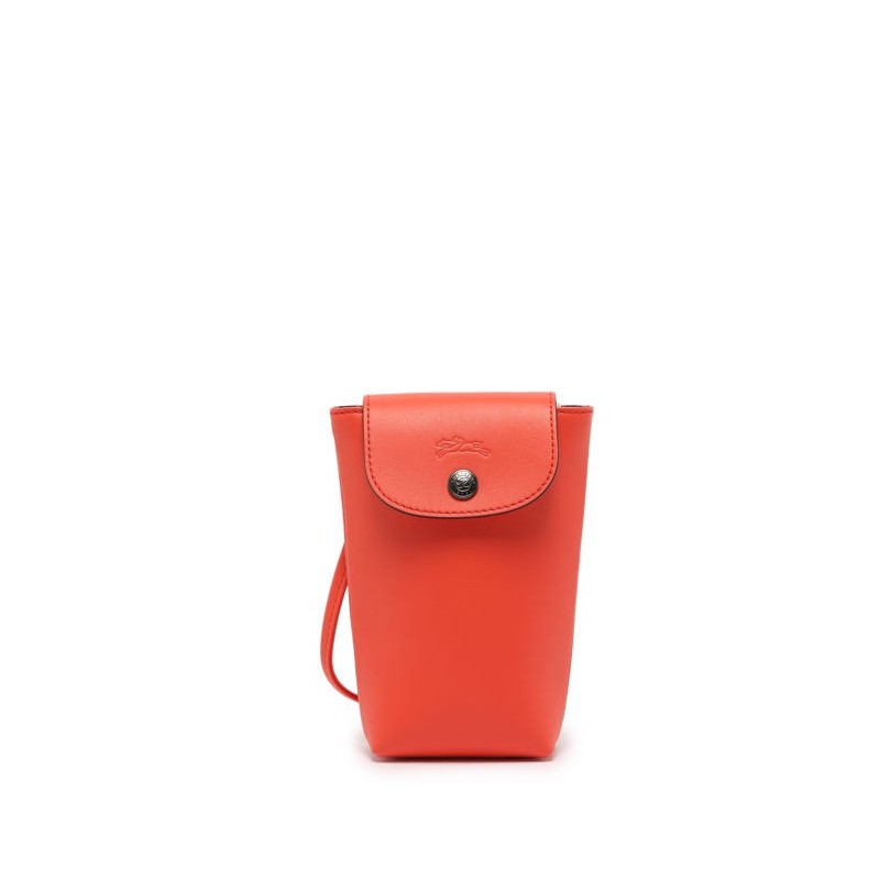 Étui téléphone Le Pliage Xtra cuir LONGCHAMP Orange