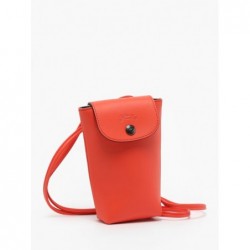 Étui téléphone Le Pliage Xtra cuir LONGCHAMP Orange