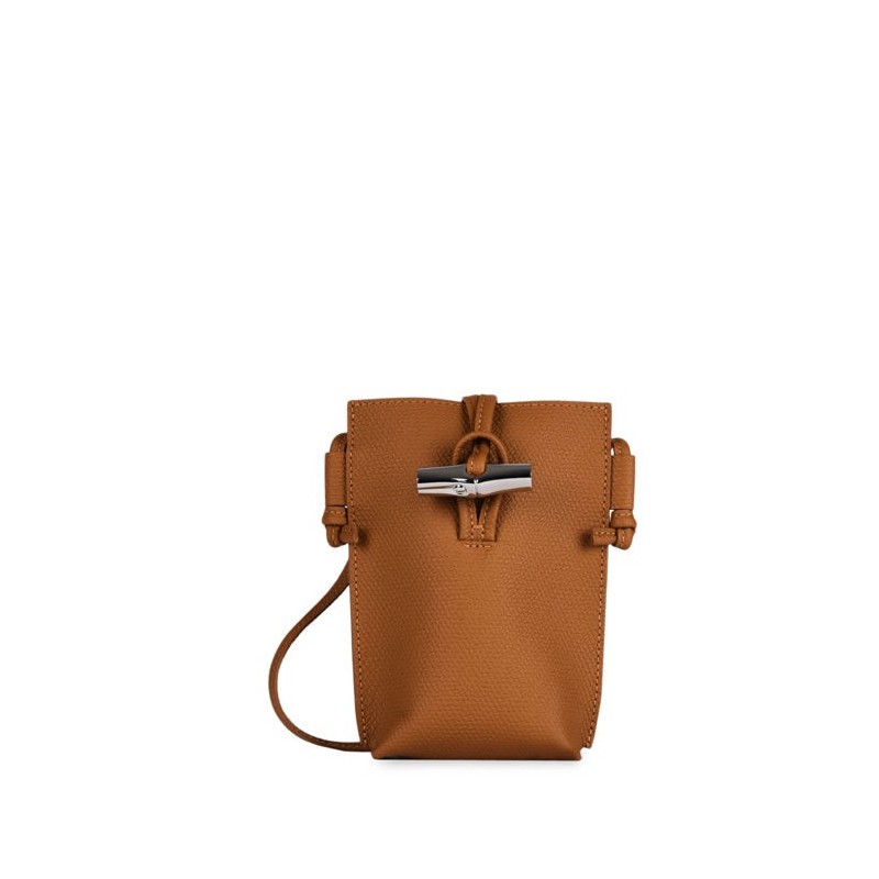 Etui téléphone Roseau cuir LONGCHAMP Naturel