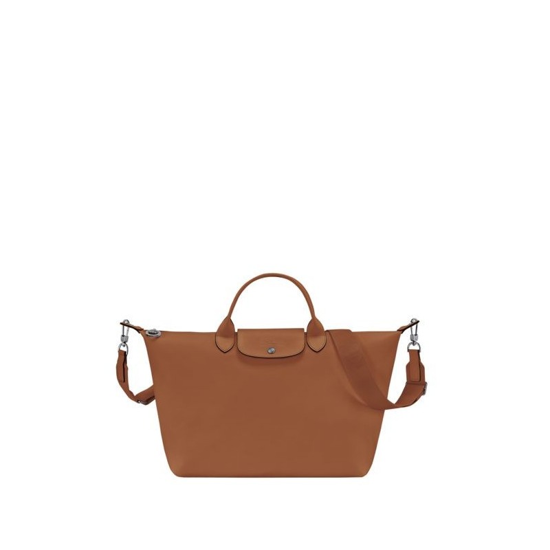 Sac porté main Le pliage xtra cuir LONGCHAMP Cognac