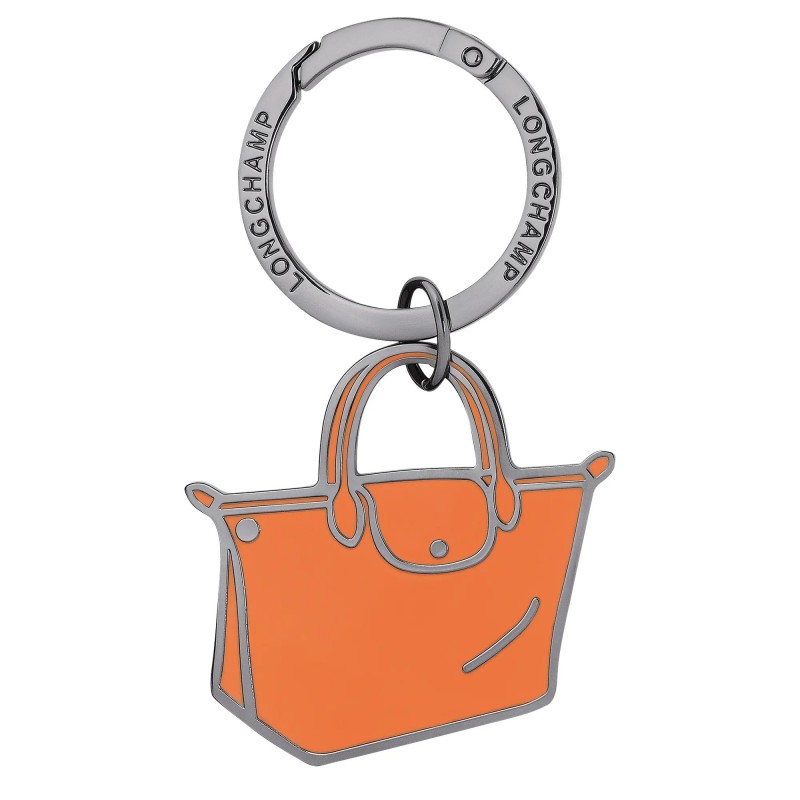 Longchamp Porte-clés émaillé Le Pliage Métal Orange