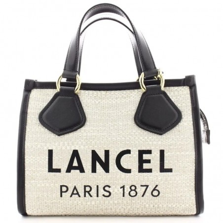 Lancel
Petit sac Summer Tote S toile et cuir Naturel Noir