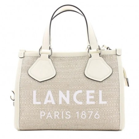 Lancel
Petit sac Summer Tote S toile et cuir Naturel Neige