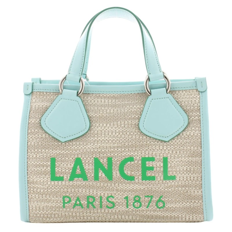 Lancel
Petit sac Summer Tote S toile et cuir Naturel Vert clair