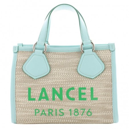 Lancel
Petit sac Summer Tote S toile et cuir Naturel Vert clair