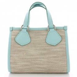 Lancel
Petit sac Summer Tote S toile et cuir Naturel Vert clair